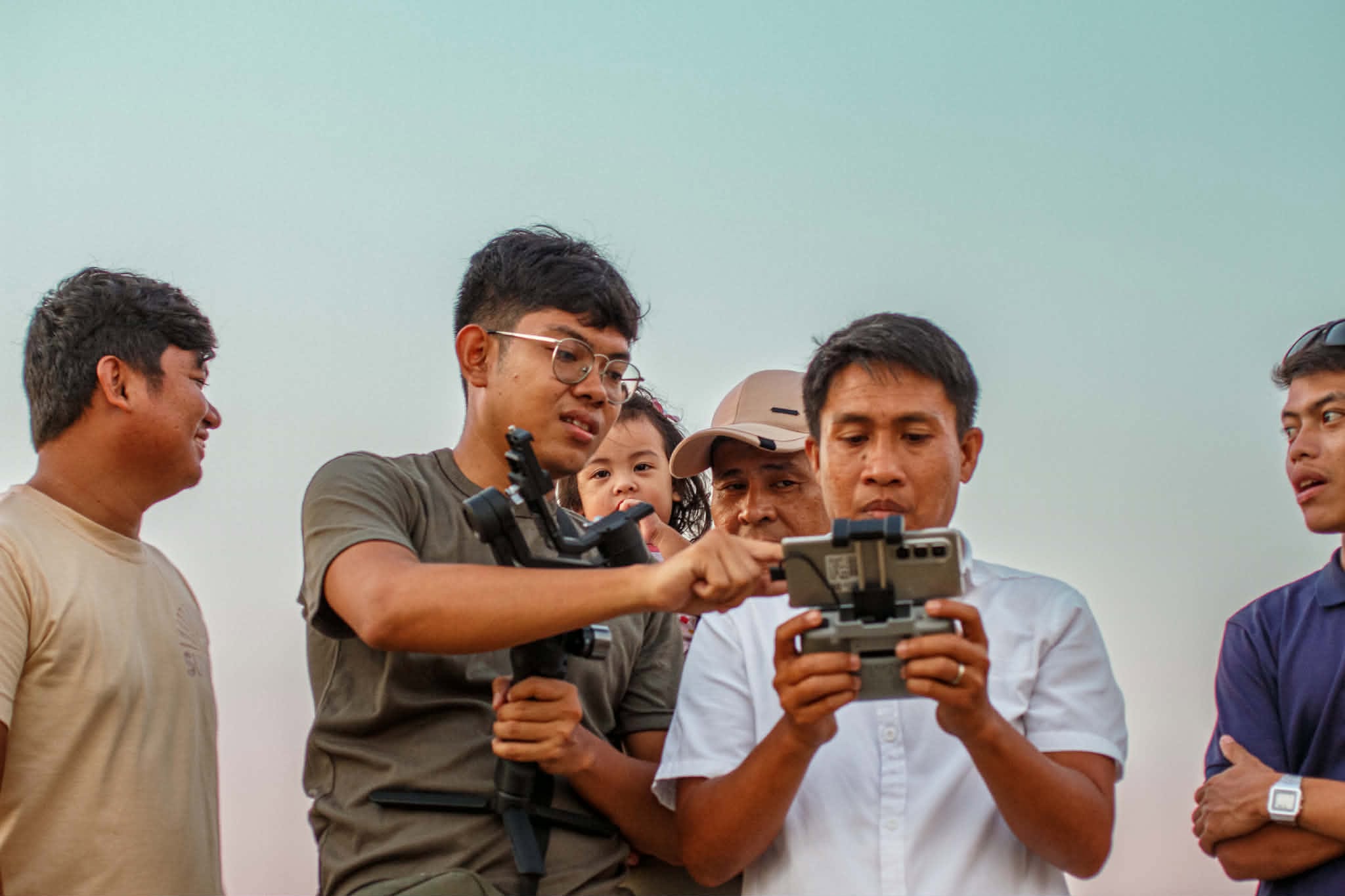 Behind the camera